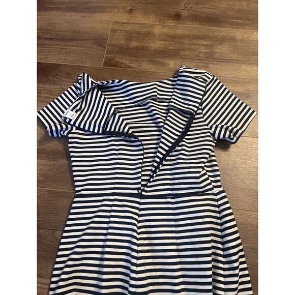 Old Navy Size Small Mini Dress Ponte-Knit Sheath Black/White Stripe Cotton Work - Picture 10 of 10